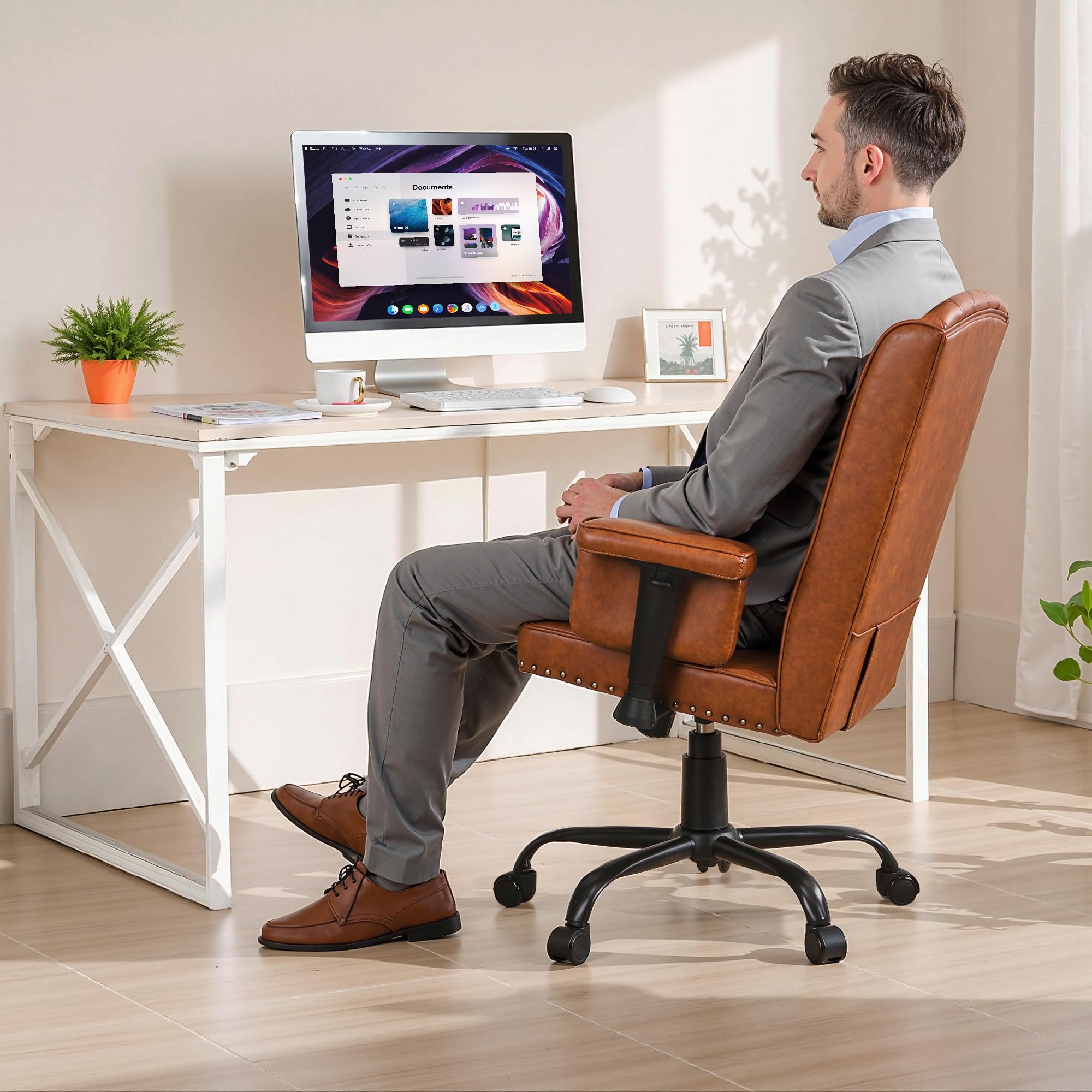 Ergonomic Office Chair with High Backrest and Adjustable Armrests