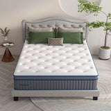 Queen Mattress, DIGLANT 14 Inch Queen Plush Hybrid Mattress with Gel Memory Foam