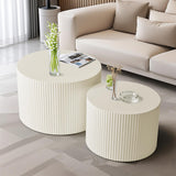 Nesting Coffee Table Set of 2, Modern Drum Side Table End Table