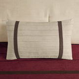 Palmer Comforter Set-Luxury Faux Suede Design, Striped Accent