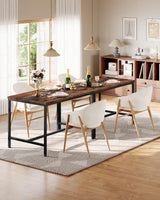 47.2" Rectangle Dining Table for 6 - Rustic Brown & Black