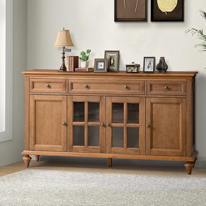 Sideboard Storage Cabinet, Farmhouse Sideboard, Traditional 58'' Sideboard, Sideboard