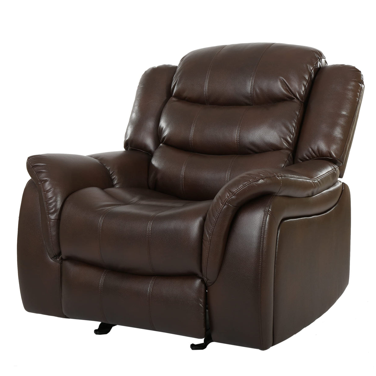 HOME Merit Faux Leather Glider Recliner Club Chair, Dark Brown