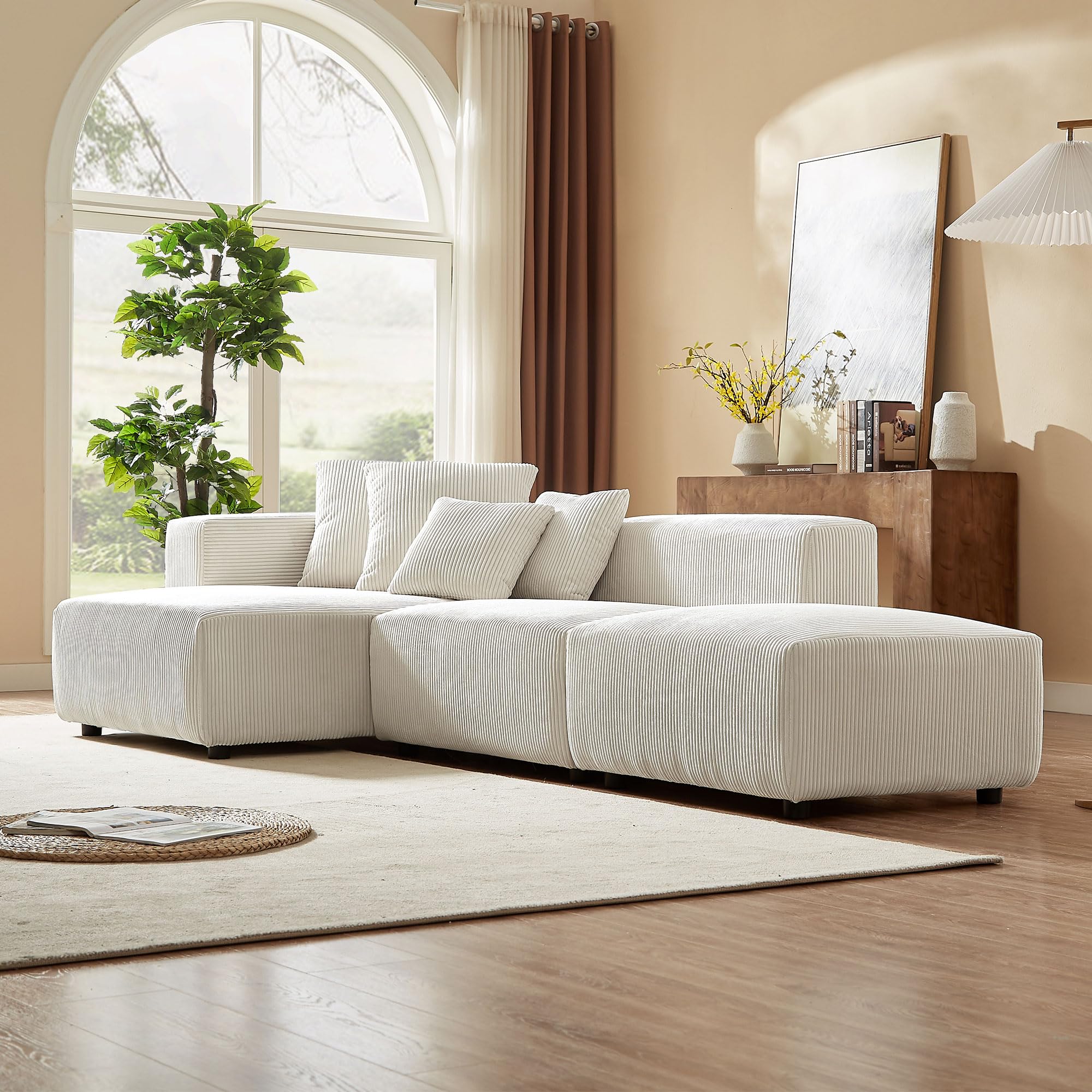118.1" CurvaForm Modular Sectional Sofa – Modern Minimalist Couch in Beige