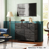 Dresser TV Stand, Entertainment Center with Fabric Drawers, Media Console Table