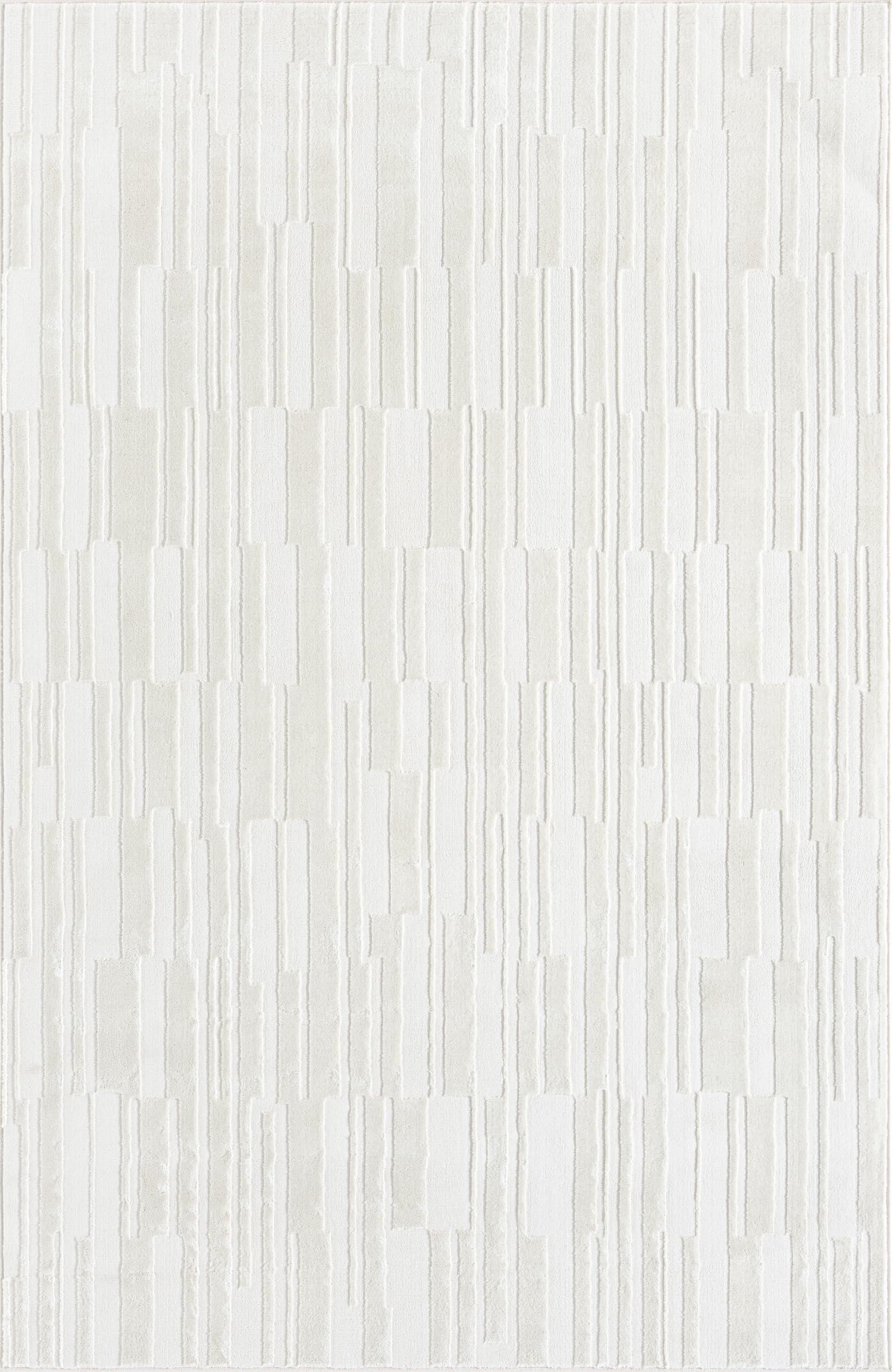 Abani Cream Area Rug - 8' x 10' - Living Room & Bedroom - Textured Linear Design - Indoor Use - Easy to Clean, Non-Shedding - Neutral Collection