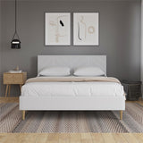 DHP Andrea Tufted Upholstered Platform Bed, Queen, Gray Linen