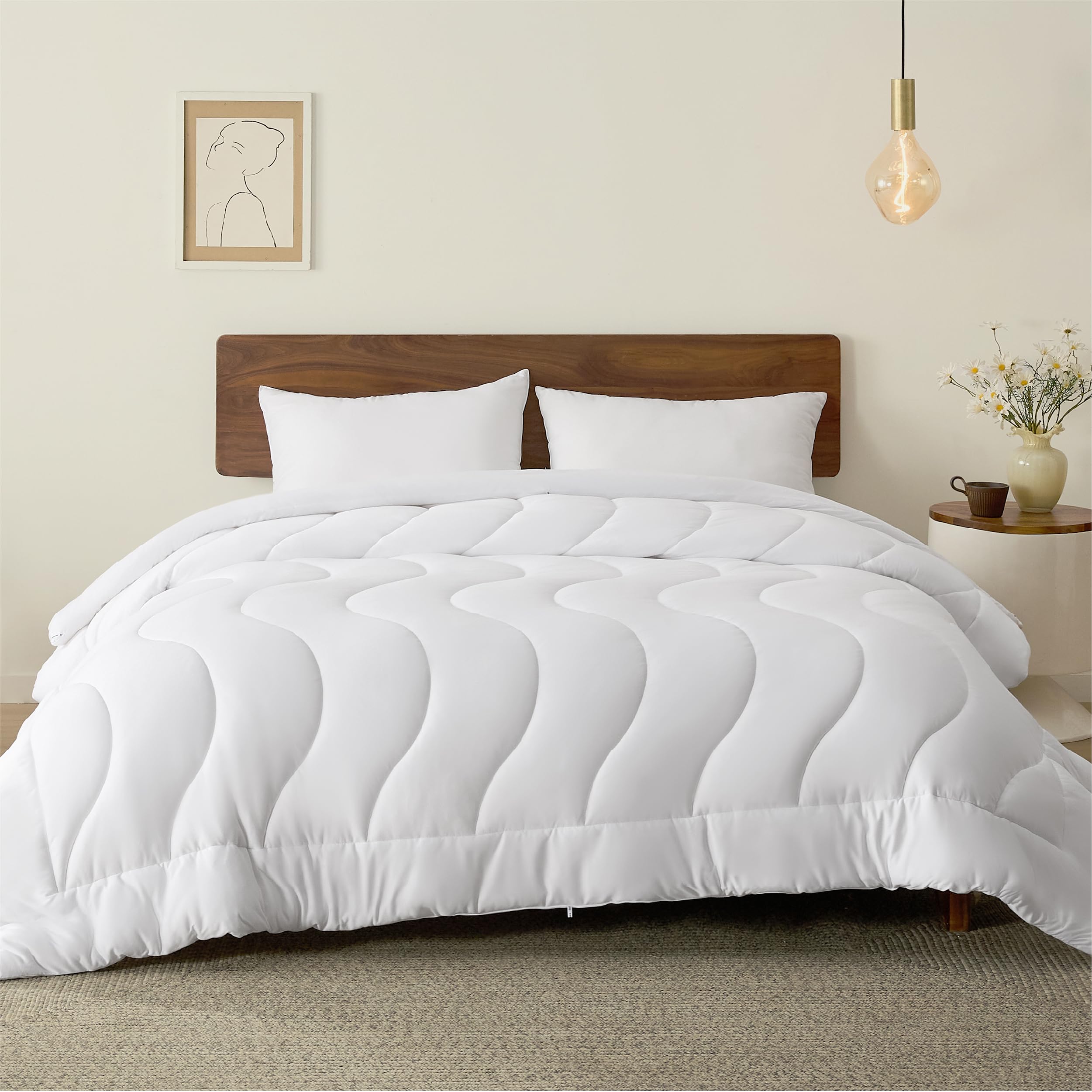 Duvet Insert Queen, All Season Duvet, Reversible Comforters, Ultra Soft Down Alternative