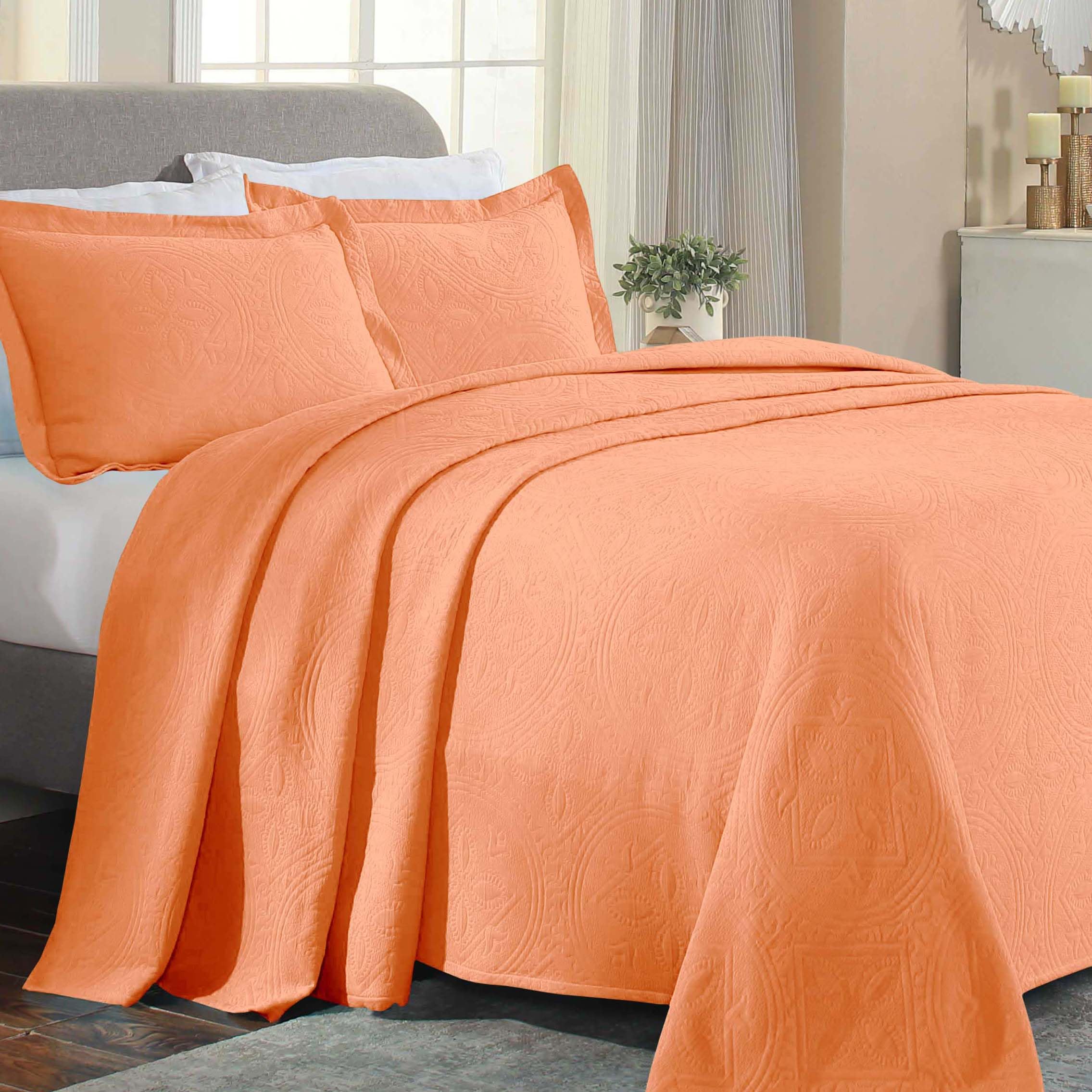 2 Piece Celtic Circles Cotton Bedspread Set, Decorative Bed Spread, Home Bed Decor