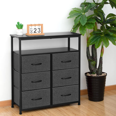 Concept Dresser Double Shelf, Tall Storage Organizer Unit for Bedroom/Entryway/Living