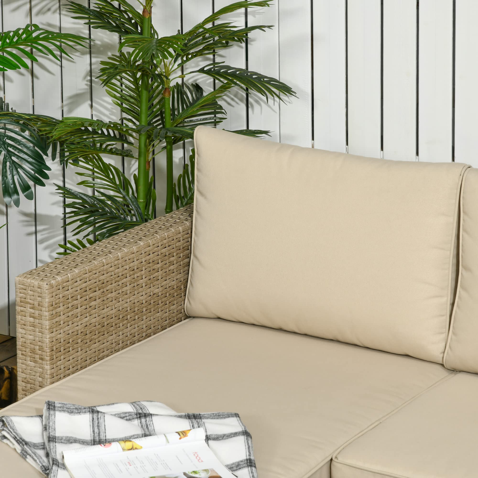 3 Piece Patio Wicker Furniture Set with Storage Loveseat