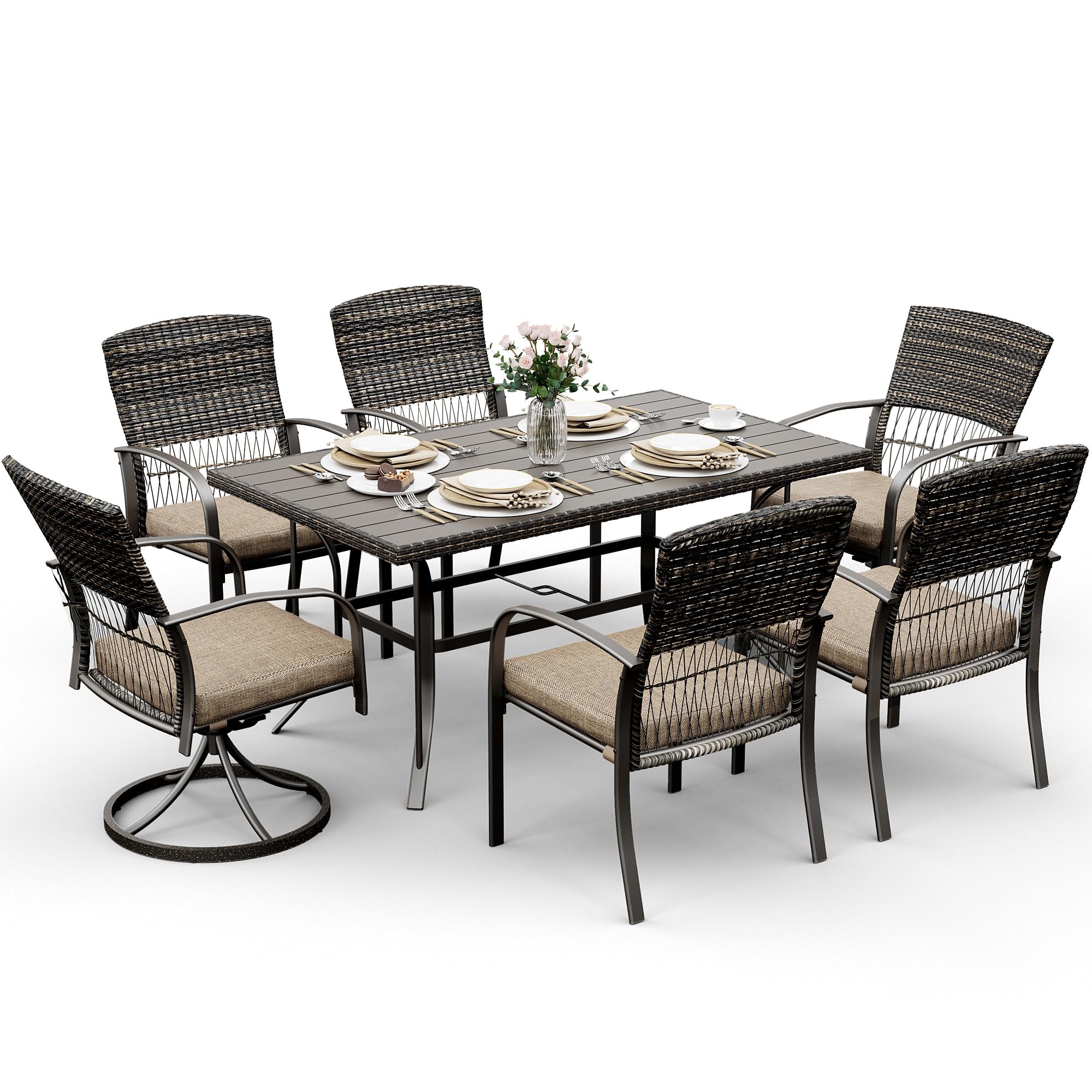 ,Outdoor Wicker Furniture Set for Backyard Garden Deck