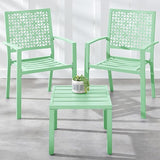 Best Choice Products 3-Piece Outdoor Bistro Set, Stackable Modern Steel Furniture