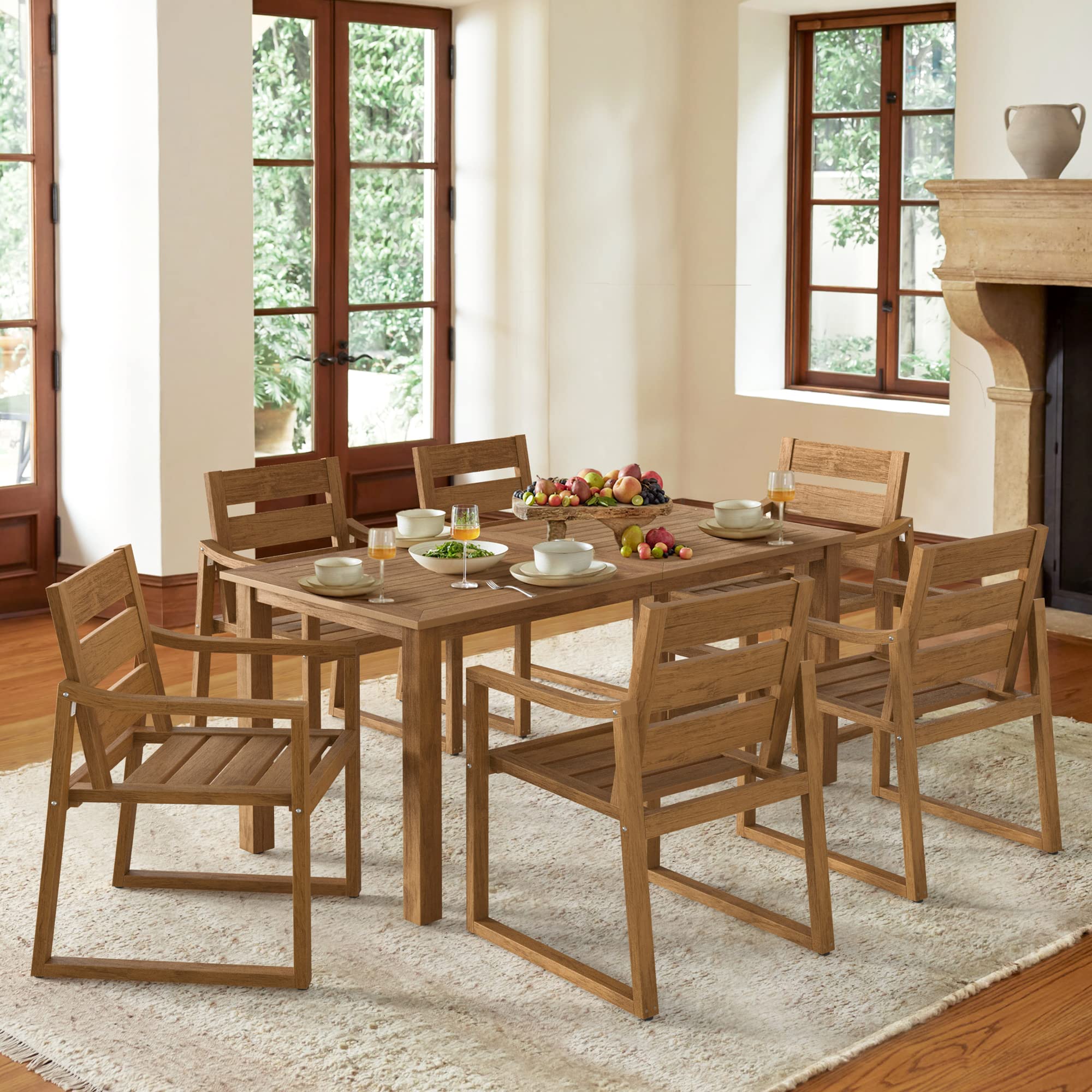 HDPS Outdoor Patio Dining Set All Weather Outdoor Table and Chairs