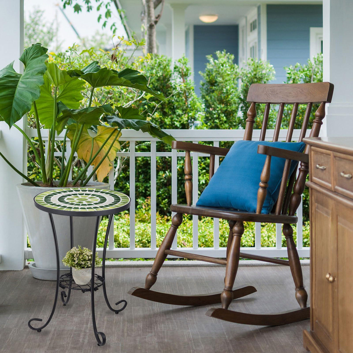 Outdoor Side Table Mosaic Patio Table Accent Tables