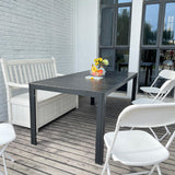 Dporticus Outdoor Dining Table for 8 Persons, 71'' Aluminum Frame Patio Dining Table