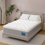 Queen Mattress 14 Inch - Hotel-Collection Plush Hybrid Mattress Pain Relief - Deep Sleep Mattress