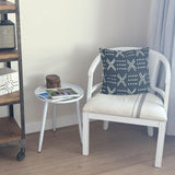 End/Side Tables - Small Round Accent Table, Metal White Narrow Night Stands