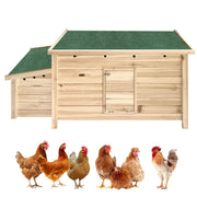 57.6'' Wooden Chicken Coop Hen House with 2 Nesting Box, Poultry Cage Rabbit Hutch