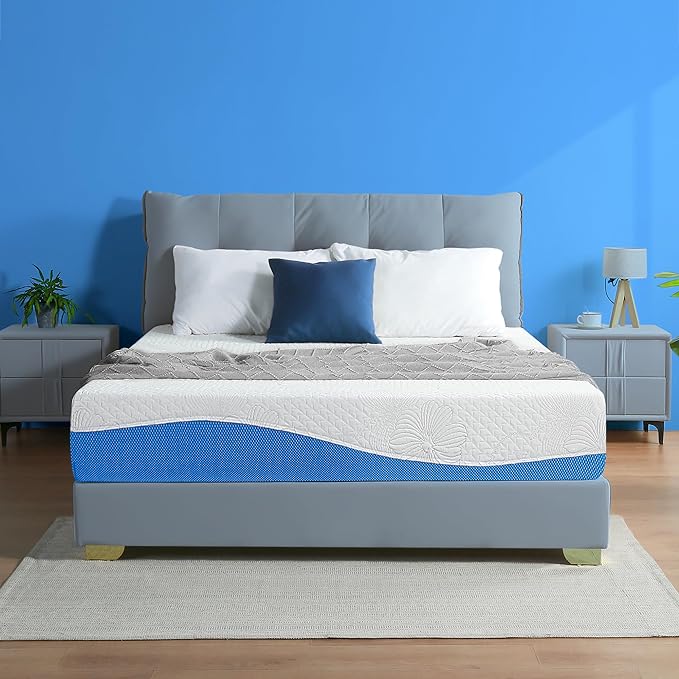 King Mattress, 10 Inch Gel Memory Foam Mattress, Gel Infused for Comfort and Pressure Relief,