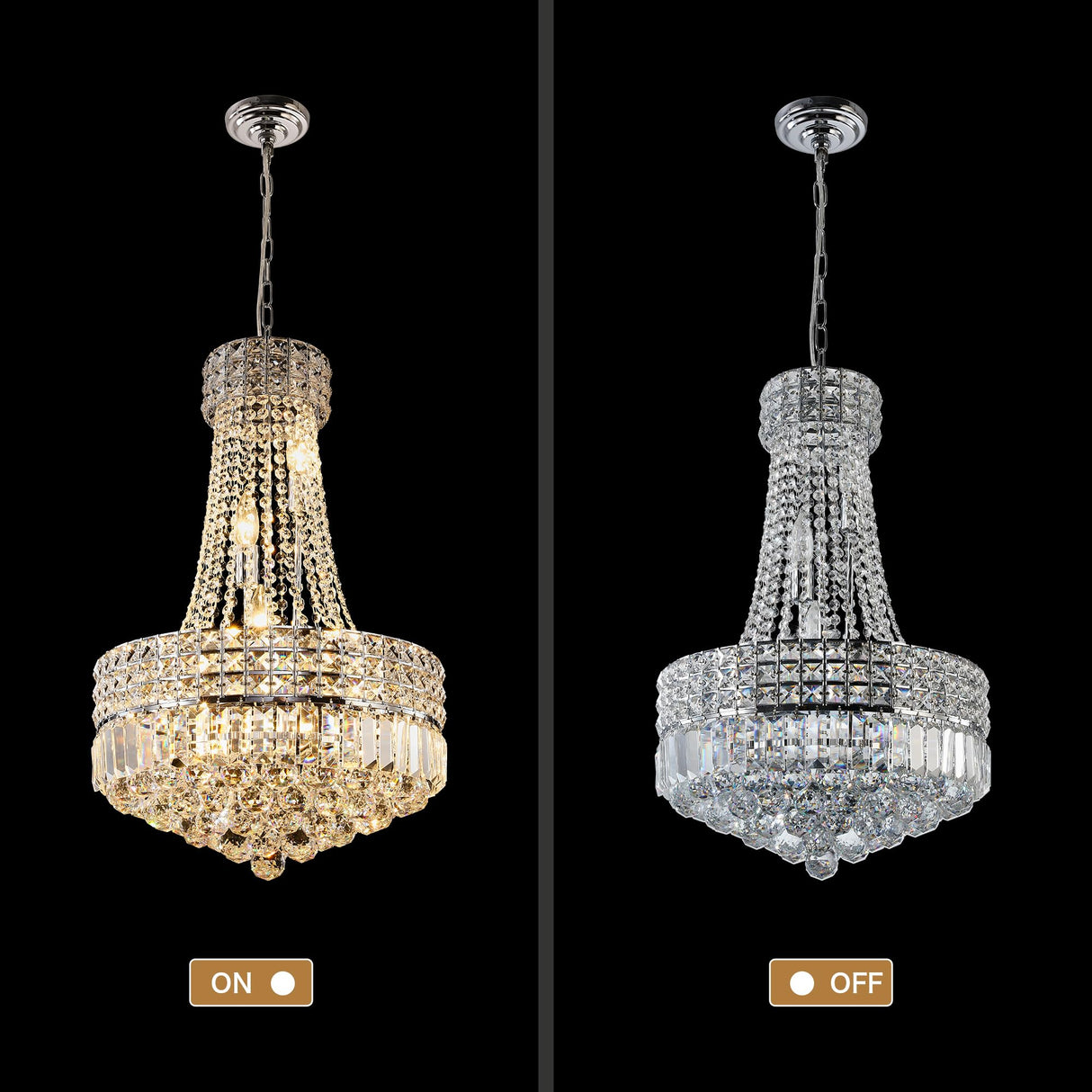 Crystal Chandelier, Modern Hanging Chandelier Light Fixture Empire Chandelier