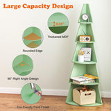 Tree BookShelf, 5 Tier Corner Book Shelf, 62" Tall Christmas Tree Corner Ladder Shelves Display Stand,