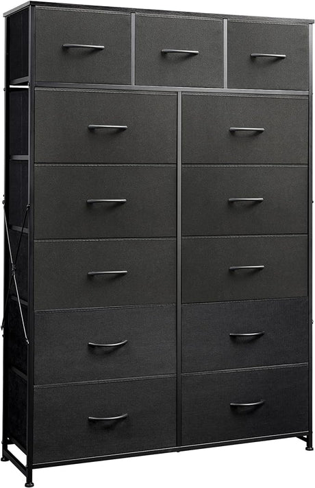 Tall Dresser for Bedroom with 13 Drawers, Storage Dresser Organizer Unit, Fabric Dresser for Bedroom