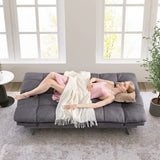 Futon Sofa Bed,Small Splitback Linen Fabric Memory Foam Couch,Modern Convertible Love seat for Compact Living Spaces