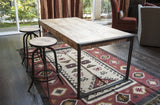 Timbergirl Hand-Crafted Reclaimed Wood and Metal Dining Table,