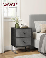 Nightstand, Bedside Table Small Dresser with Removable Fabric Drawers