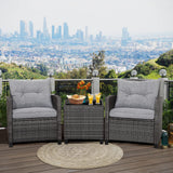 Wicker Patio Furniture Sets - 3 Pieces Rattan Sofa Set