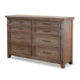 Furniture of America Jenson Transitional Solid Wood 8-Drawer Dresser with Metal Bar Pulls, Wooden Storage Cabinet, No Assembly Needed for Bedroom, Guest Room, Space Saving, Brown