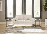 Hazela Contemporary Loveseat with 2 Bolster Pillows, Beige