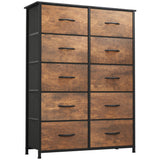 10 Drawer Dresser - Fabric Storage Tower, Organizer Unit for Bedroom, Living Room,