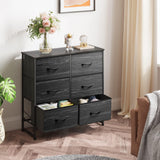 Fabric Dresser for Bedroom, 6 Drawer Double Dresser, Storage Tower