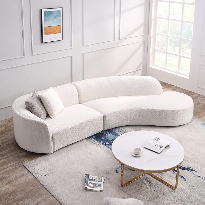 Upholstery Curved Sofa  Luxury Modern Style Living Room