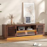 59" Mid-Century Modern TV Stand with LED Lights