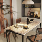 Dining Table for 6, Wood 59 inch Dining Room Table for Kitchen Small Place