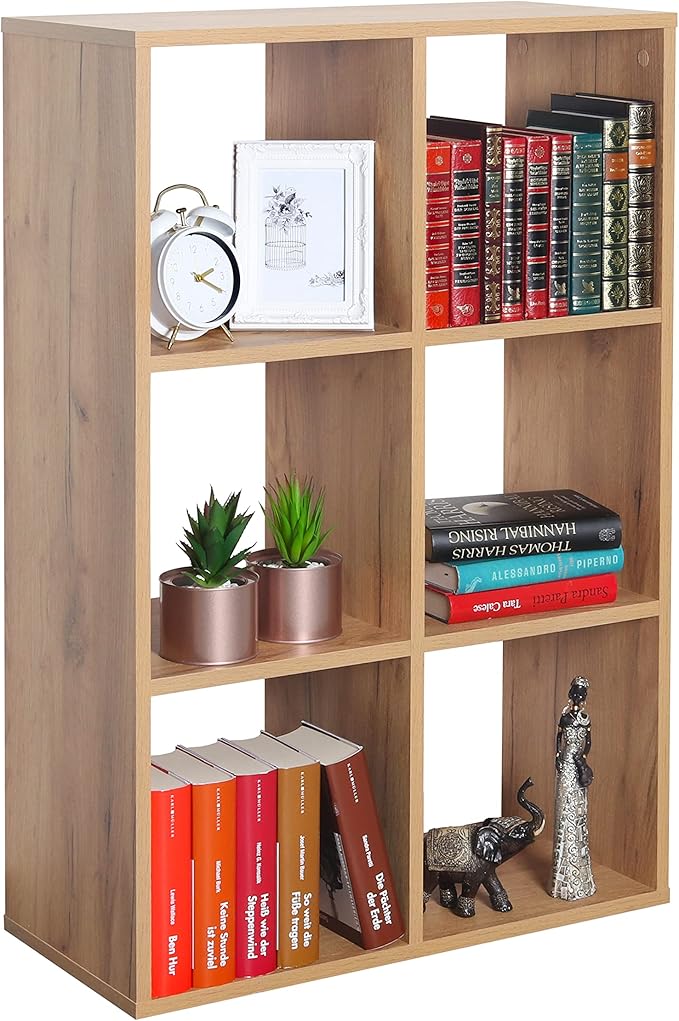 WM078-EG WM078-EG Wooden Standing Shelf, 97 x 65 x 30 cm, Oak Brown Shelf