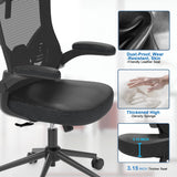 𝑯𝑶𝑴𝑬 𝑶𝑭𝑭𝑰𝑪𝑬 𝑪𝑯𝑨𝑰𝑹, Ergonomic Mesh Desk Chair, High Back Computer Chair- Adjustable Headrest with Flip-Up Arms, Lumbar Support, Swivel Executive Task Chair (Modern, Black)