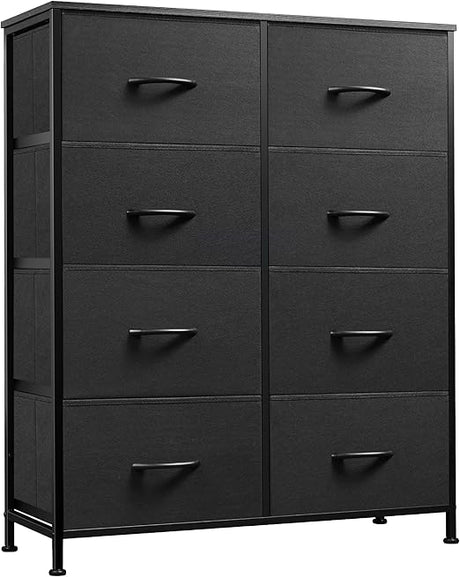 Fabric Dresser for Bedroom, Tall Dresser with 8 Drawers, Storage Tower with Fabric Bins