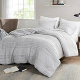 Spaces Cotton Comforter Set Jacquard Pom-Pom Tufts Design, Down Alternative,