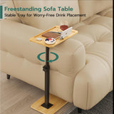 Sofa Tray Table for Couch Arm, Side Table with 360° Rotating Phone Holder