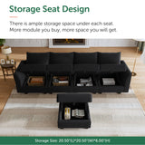 Modular Sectional Sofa Velvet L Shaped Couch with Storage Ottoman