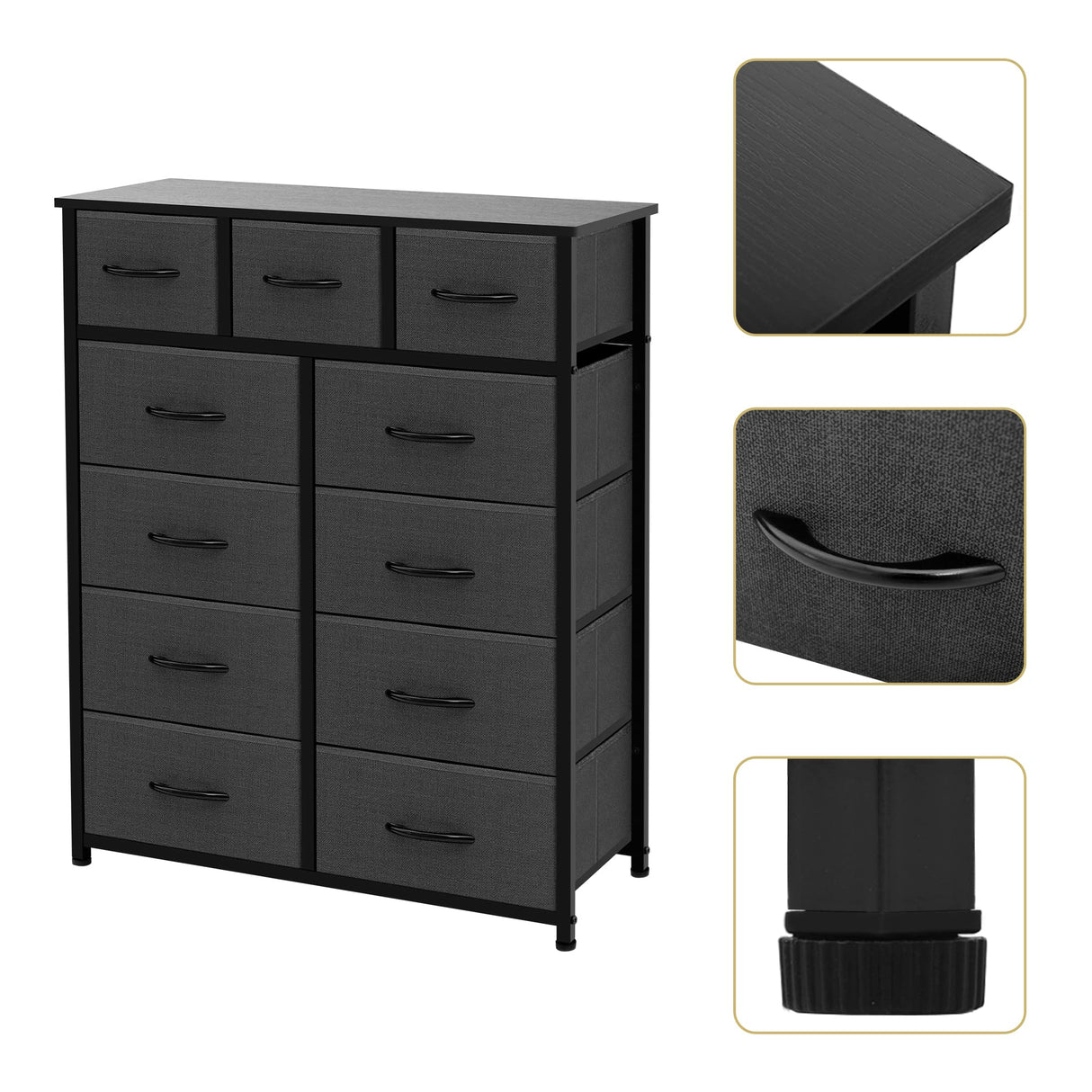 11-Drawer Dresser, Fabric Storage Tower for Bedroom, Living Room