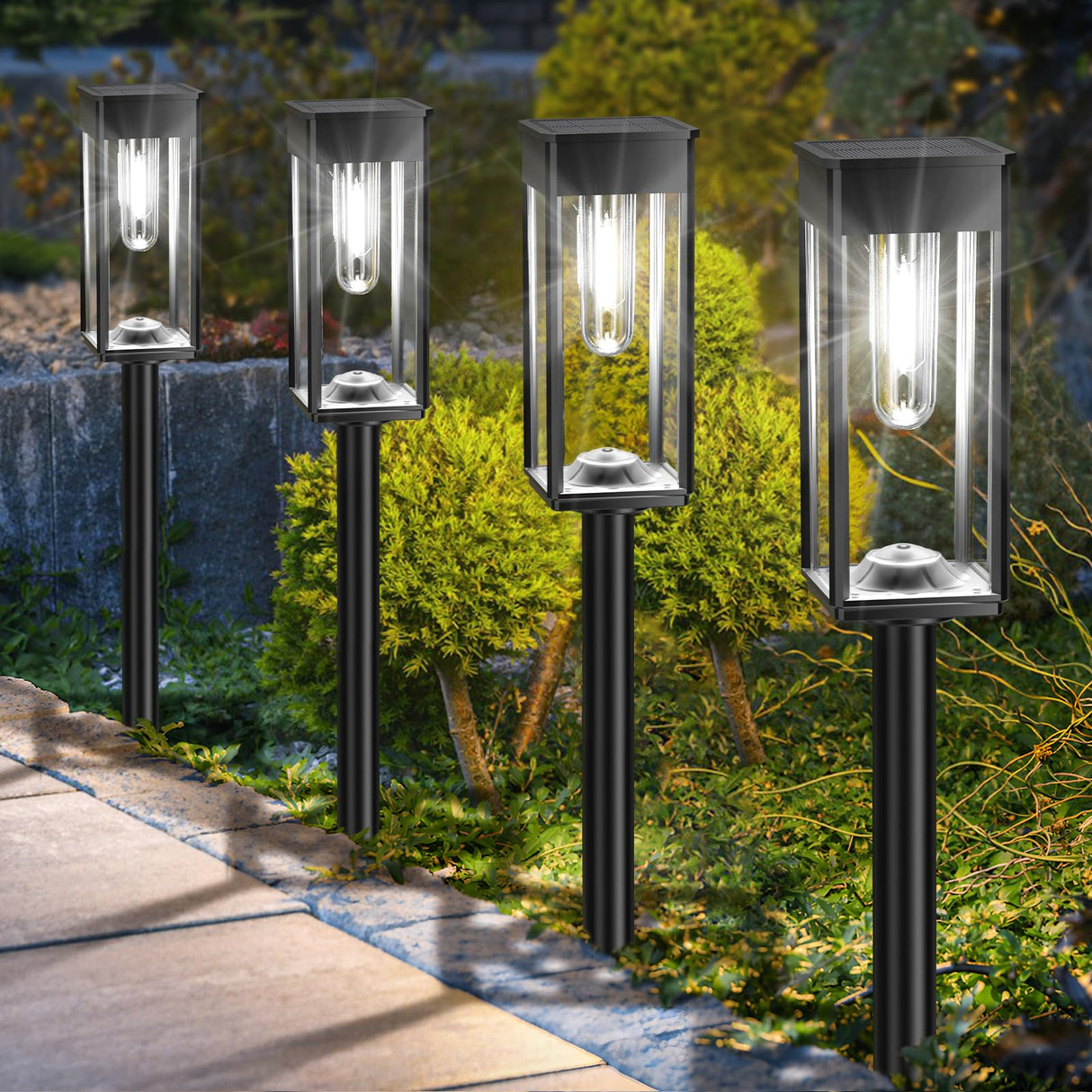 Solar Pathway Lights Outdoor,8 Pack Bright Solar Lights Outdoor,IP65 Waterproof Solar