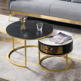 Modern Nesting Coffee Table Set of 2,Round Nesting Coffee Table