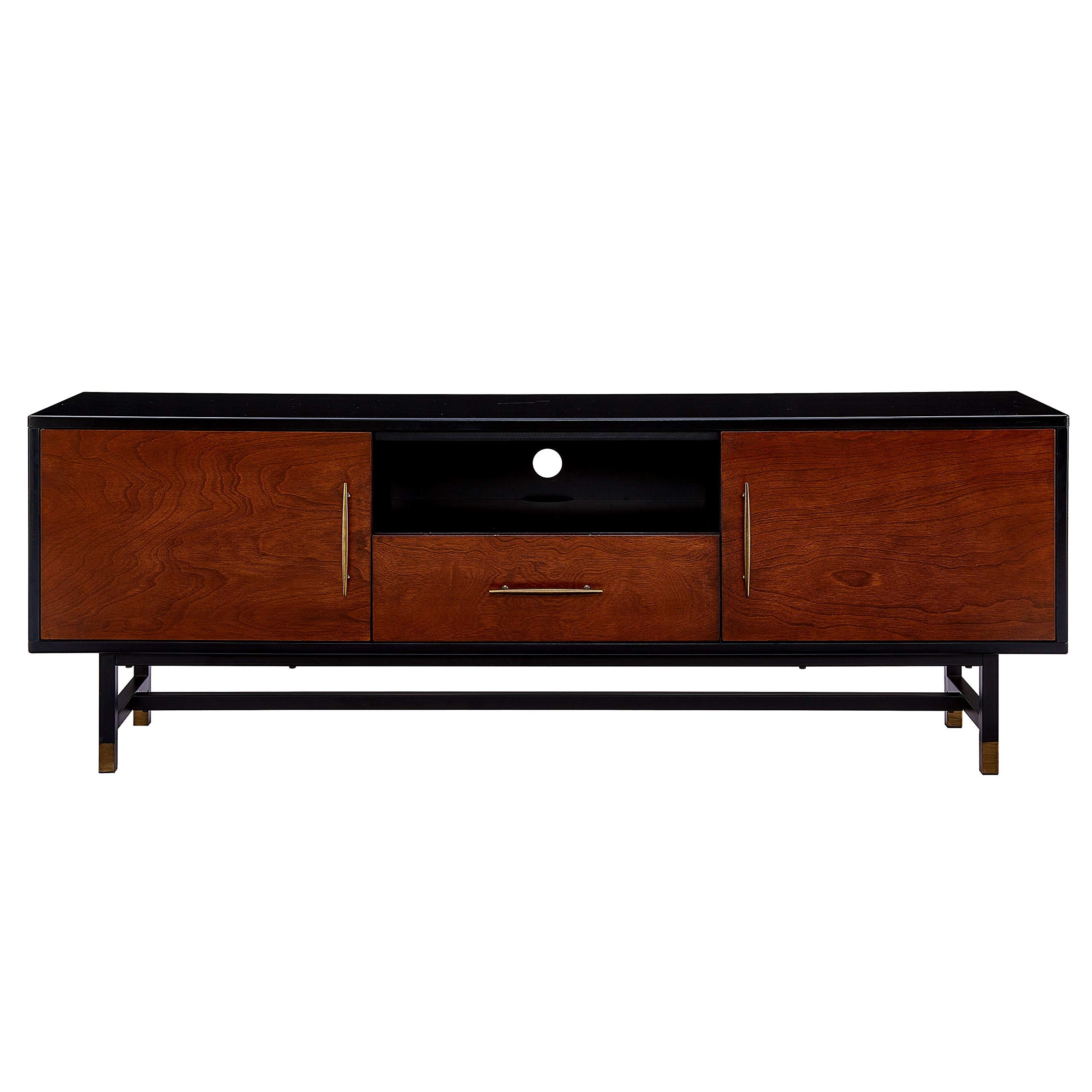 Blynn Midcentury Modern Media Console TV Stand, Black