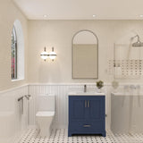 Ayna Decors Maya 30 inch Navy Blue Bathroom Vanity Set with Quartz Countertop