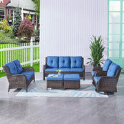 Outdoor Loveseat Wicker Patio Sofa - 2-Seat Rattan Outdoor Couch Patio Furniture